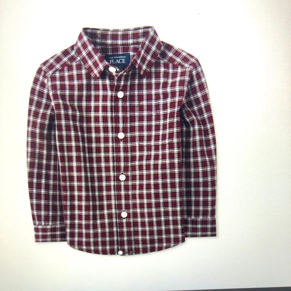 The Children Place Kids Plaid Long Button Down Shirt